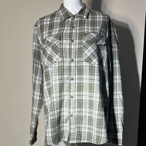 Frye Olive Plaid Button Down Shirt